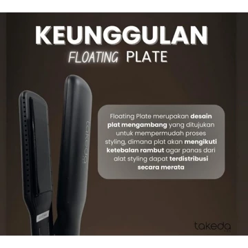 TakedaPro Catokan Rambut Lurus Keriting TKD HY13 38mm 2in1 Hair Styler Ceramic