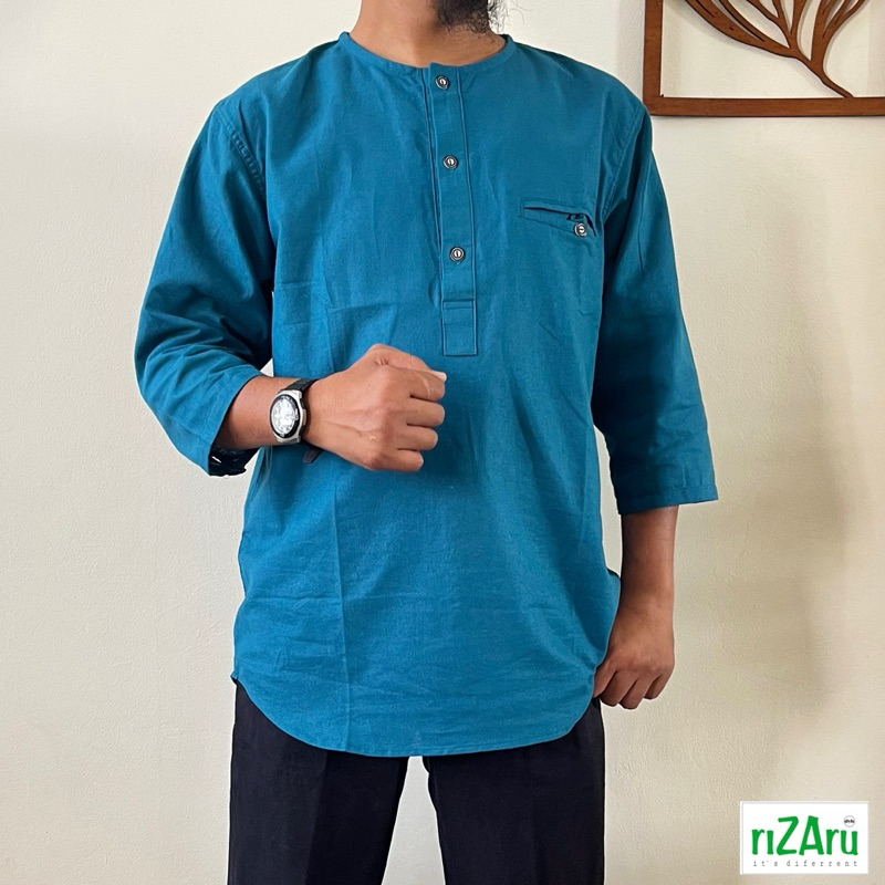 Jual Koko kemeja lengan 3/4 bahan Rami by riZAru | Shopee Indonesia