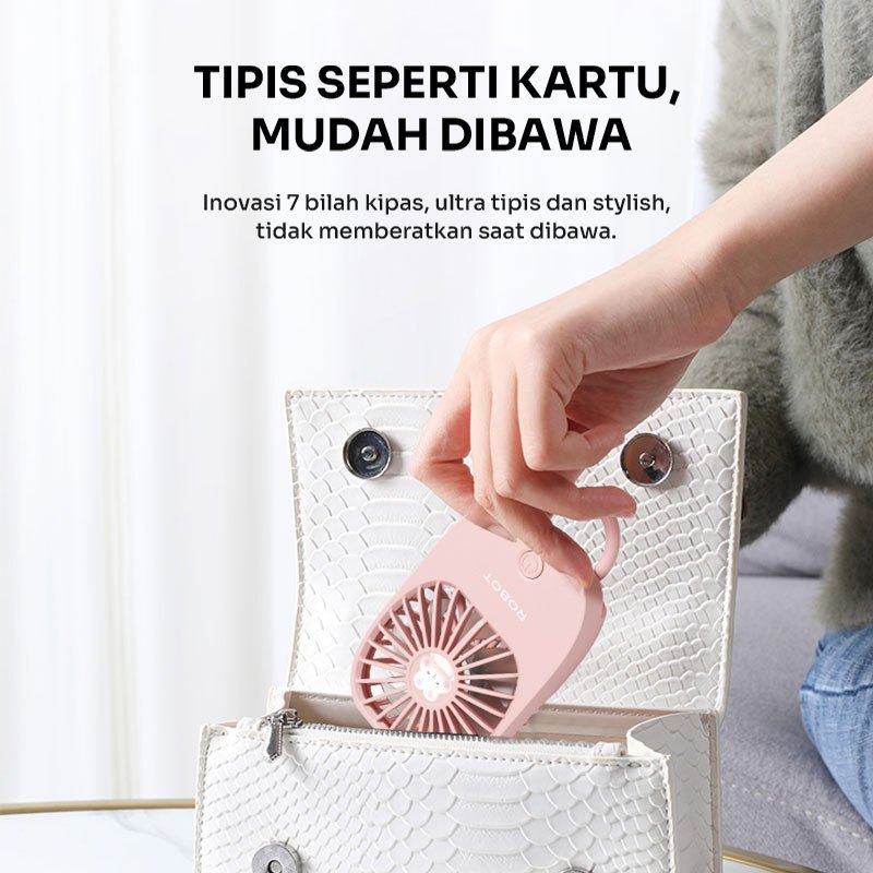Jual Kipas Portable Robot RT-BF25 1200mAh Mini Fan Kipas Angin Mini ...