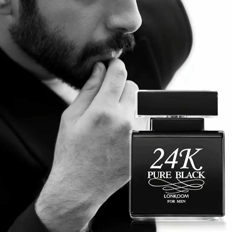 Parfum Lonkoom 24k Pure Black EDT 100ml Cologne Minyak Wangi Pria Maskulin  Macho Awet Tahan Lama