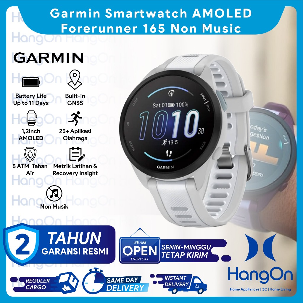 Garmin Forerunner 165 Non Music 1,2'' AMOLED Smartwatch Display ATM  Waterproof Smart watch
