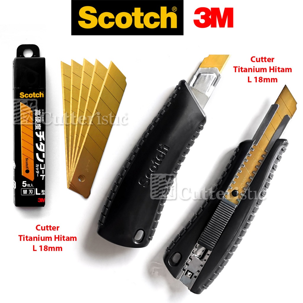 Jual Cutter Emas, Scotch 3M 18mm Titanium Blade Besar | Shopee Indonesia