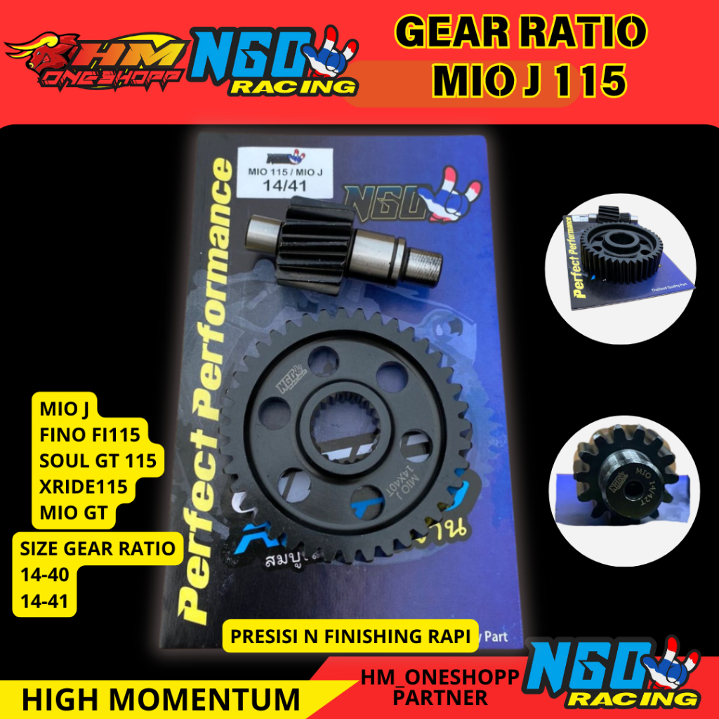 Jual gear ratio ngo racing mio j xride 115 fino fi 115 soul gt mio gt ...