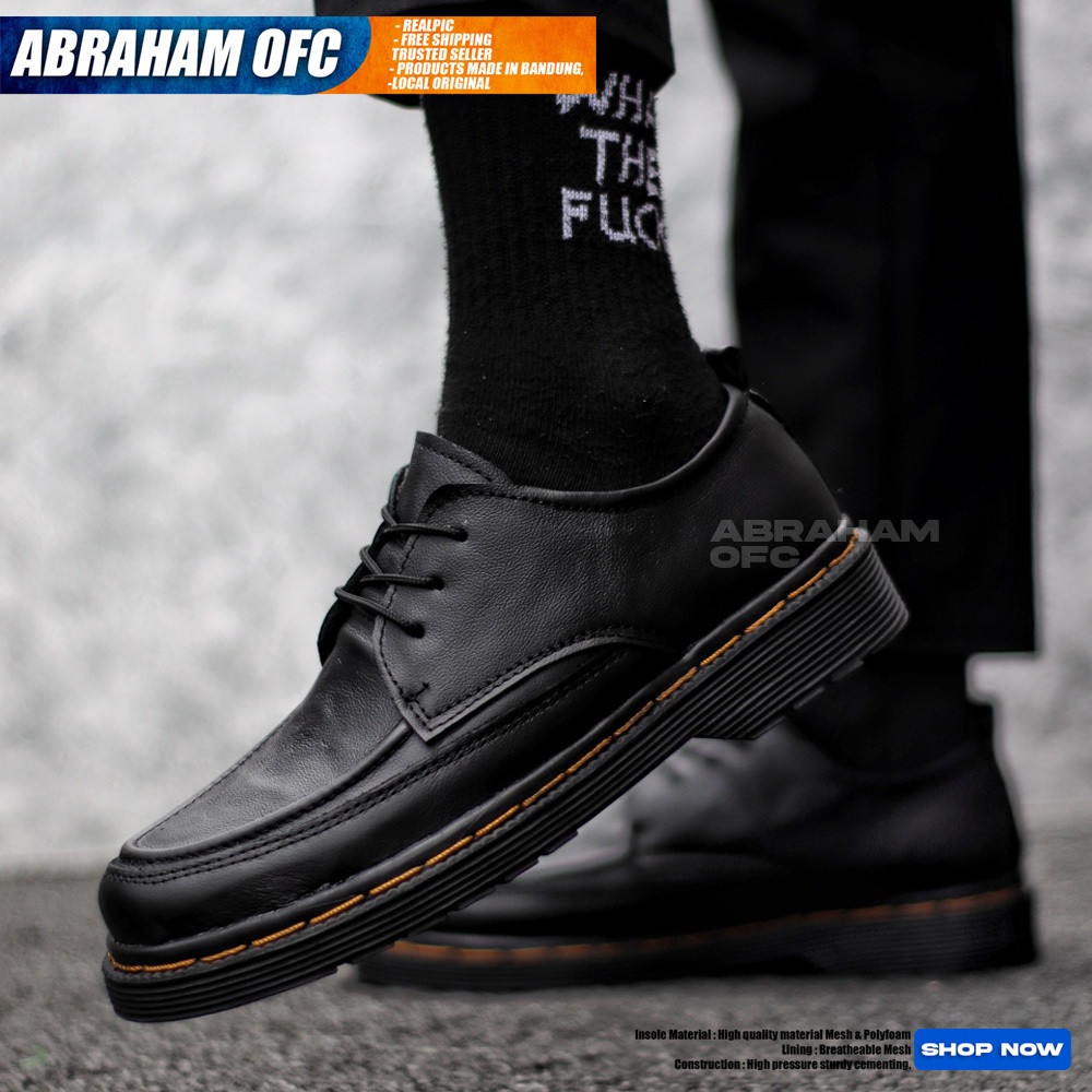 Jual ABRAHAM - Sepatu Docmart Pria Original Oxford Kulit Asli | Shopee ...