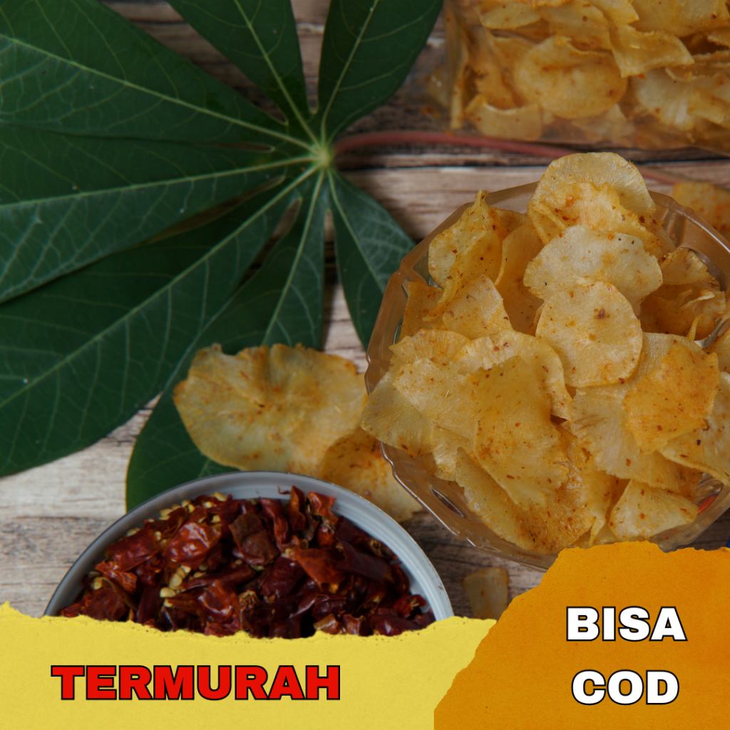 Jual KERIPIK SINGKONG PEDAS GURIH RENYAH 1 KG | Shopee Indonesia
