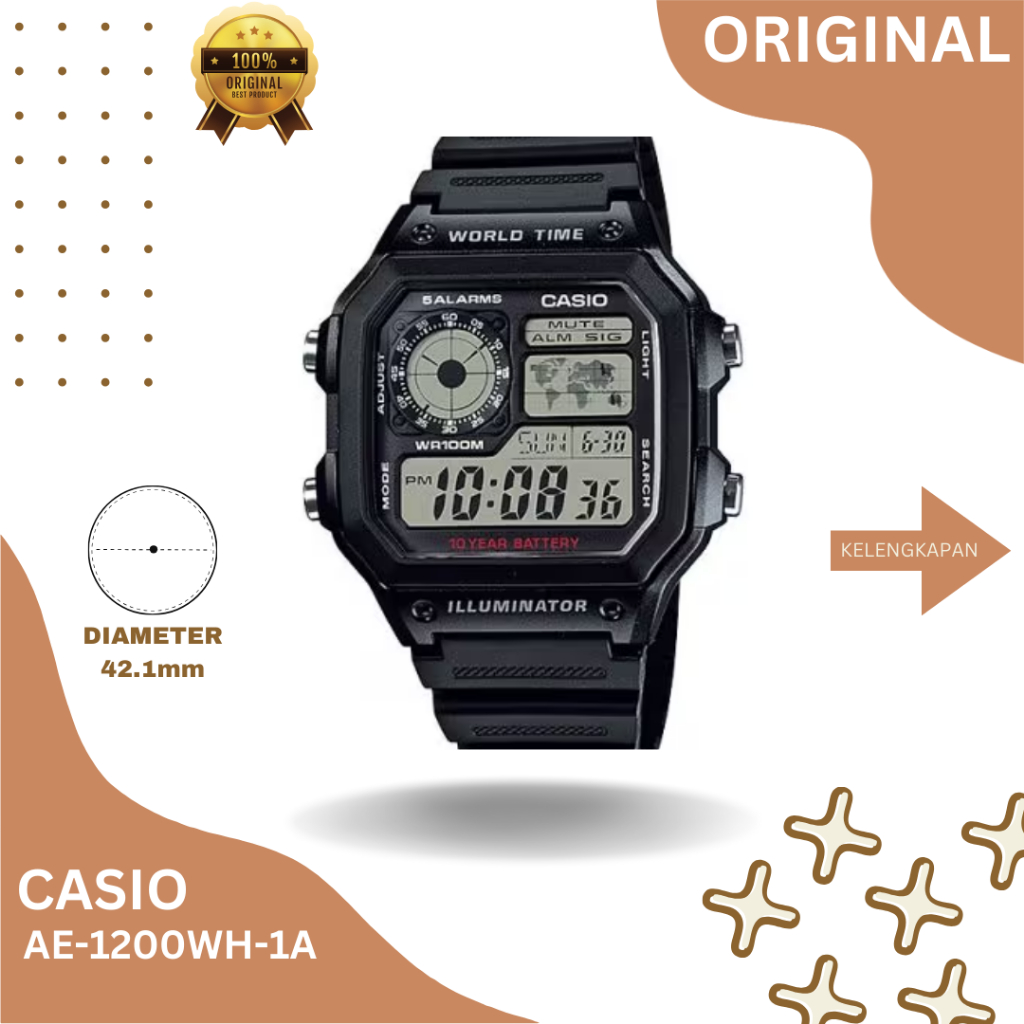 JAM TANGAN CASIO AE 1200WH 1A ORIGINAL GARANSI