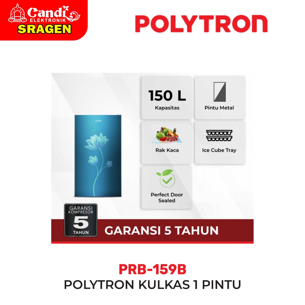 Jual POLYTRON Kulkas 1 Pintu Metallic 150 Liter - PRB-159B | Shopee ...