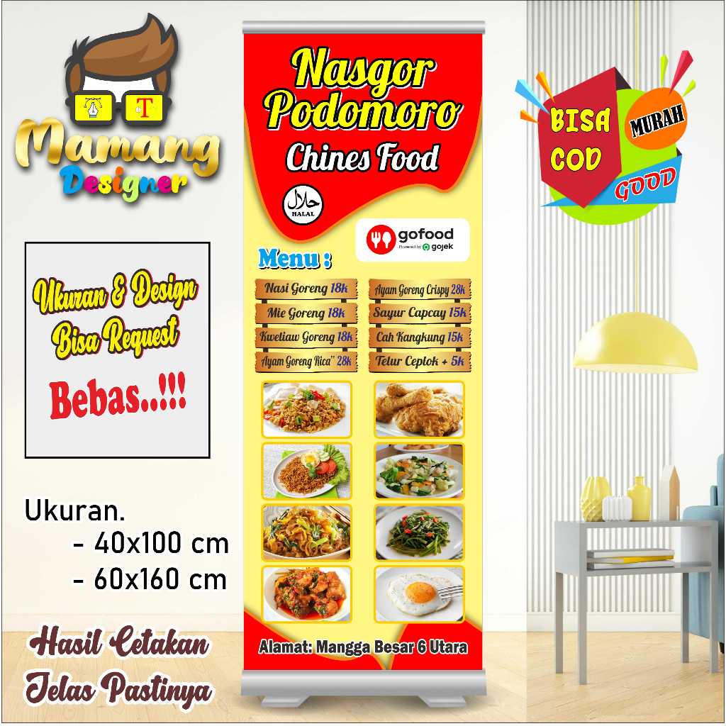 Jual Custom Banner Spanduk MMT Jualan Nasi Goreng dan Menu Mie Bagus ...