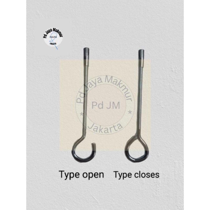 Jual Hook bolt M8x125 ( open/closes ) + dynaset | Shopee Indonesia