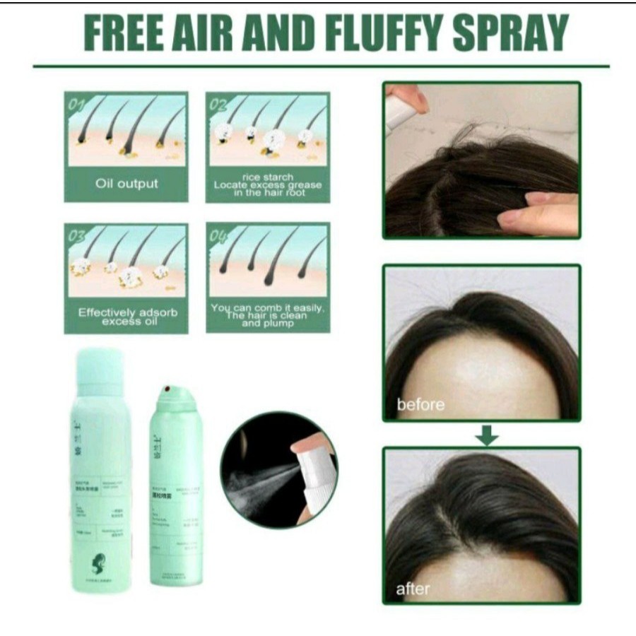 Jual spray rambut fluffy Dry Shampoo Spray 3 detik mengangkat Semprotan ...