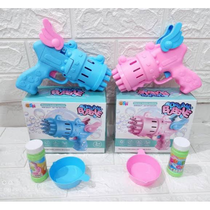 Jual Mainan Bubble Dream Gun Gelembung Model Sayap Angel Air Busa Sabun