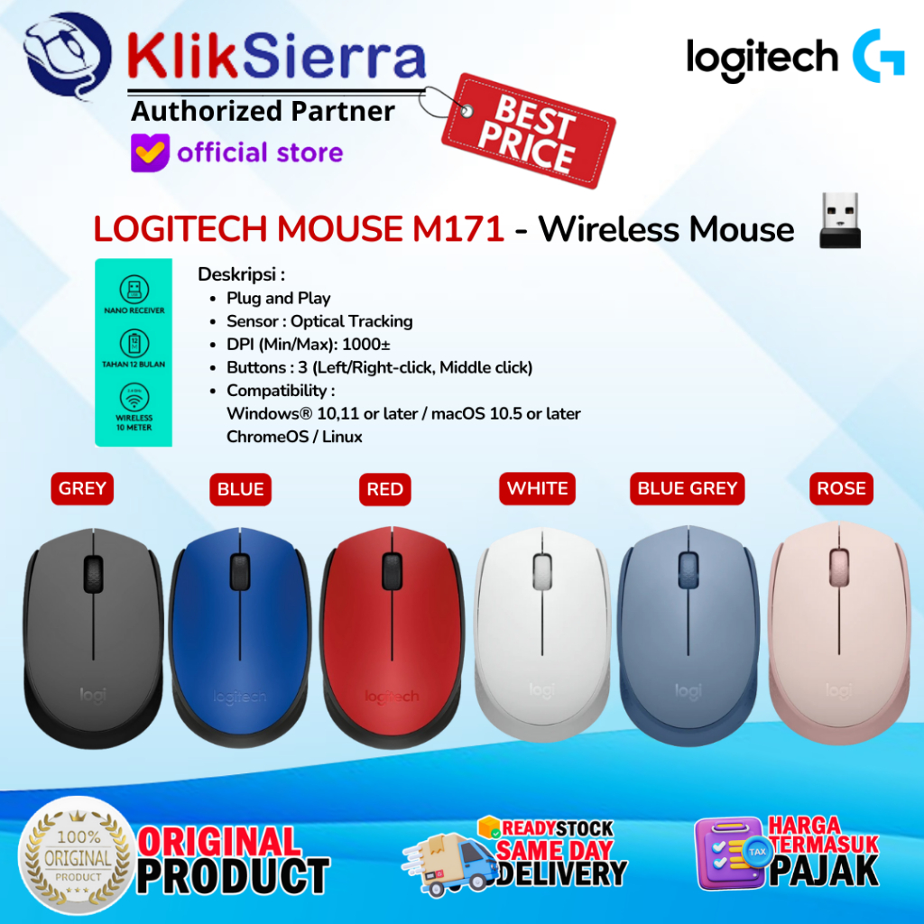 Jual LOGITECH M171 Wireless Mouse Original | Shopee Indonesia