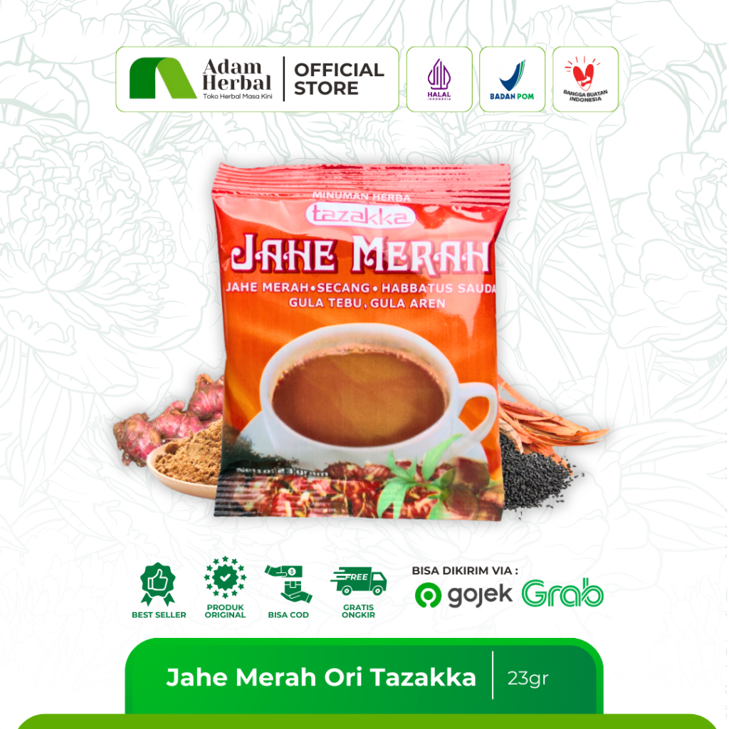 Jual JAHE MERAH Bubuk Murni Herbal Tazakka Original 1 Renceng isi 10 ...