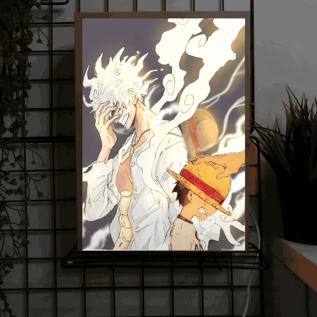 Jual [BISA CUSTOM] Desain Anime One Piece Light Painting LED Frame Kado ...