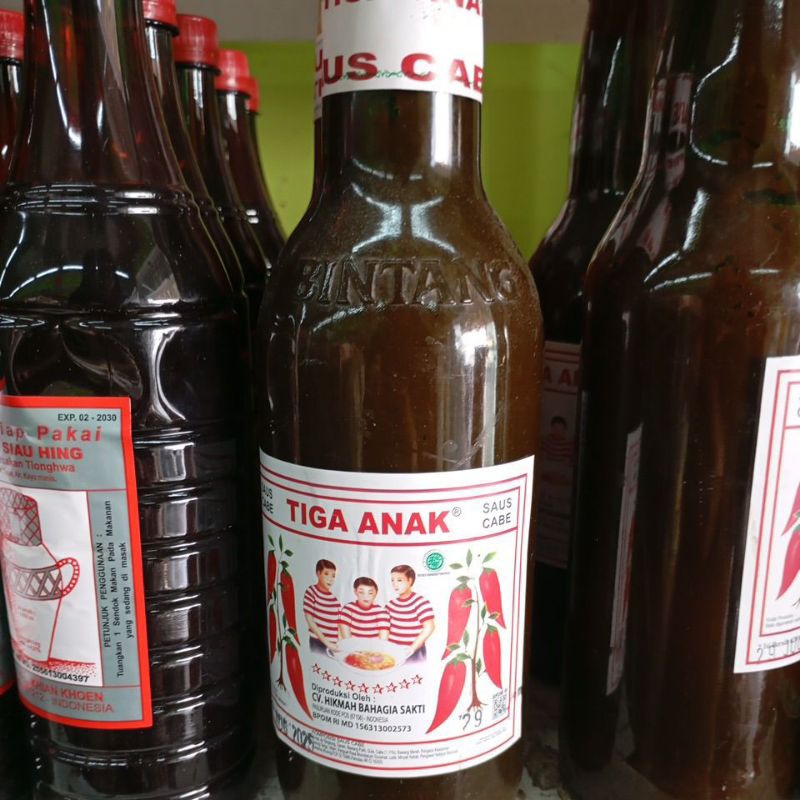 Jual Saos sambal tiga anak botol Mie&Bakso KEMASAN BOTOL KACA WAJIB ATC ...