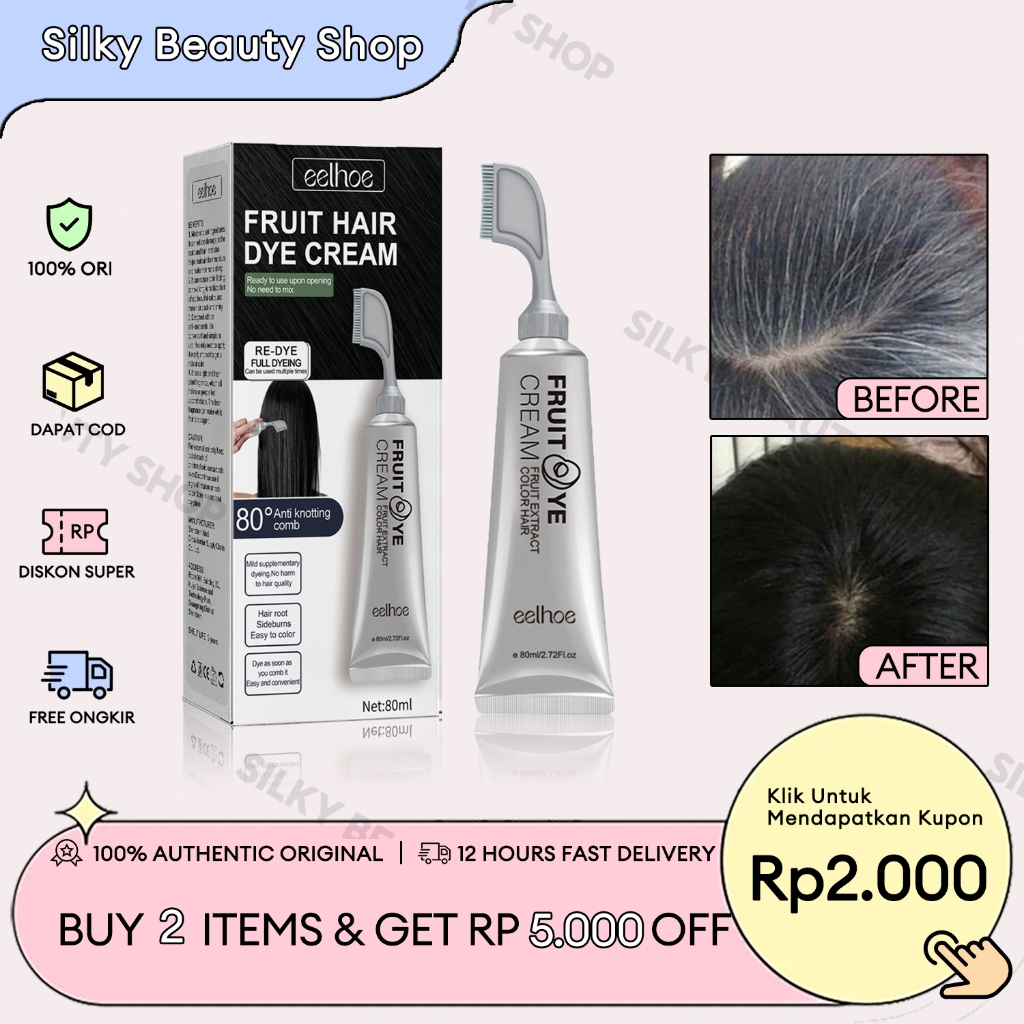 Jual EELHOE Fruit Dye Cream 80ml Hair Dye Pewarna Rambut Semprot Krim ...