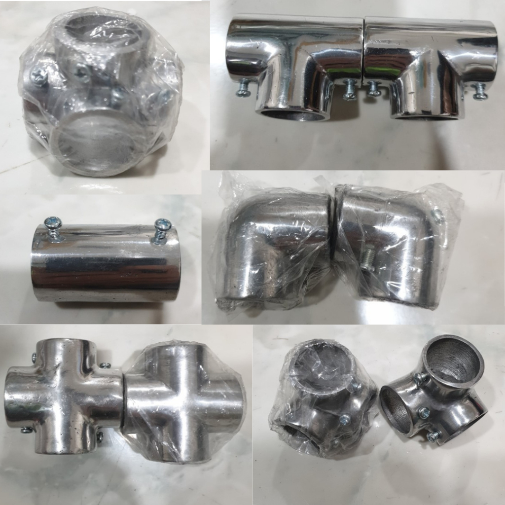 Jual Sambungan Rel Gorden Besi Stainless SIlver 1 Inch 2.5cm/Sambungan ...