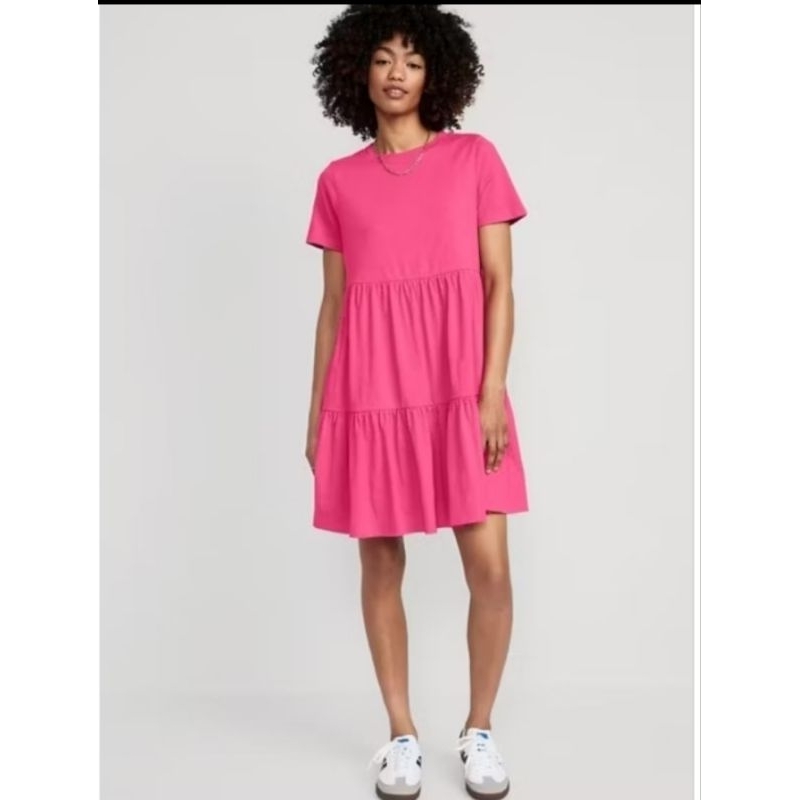 Jual Old Navy dress Slub-Knit Tiered Mini Dress old navy | Shopee Indonesia