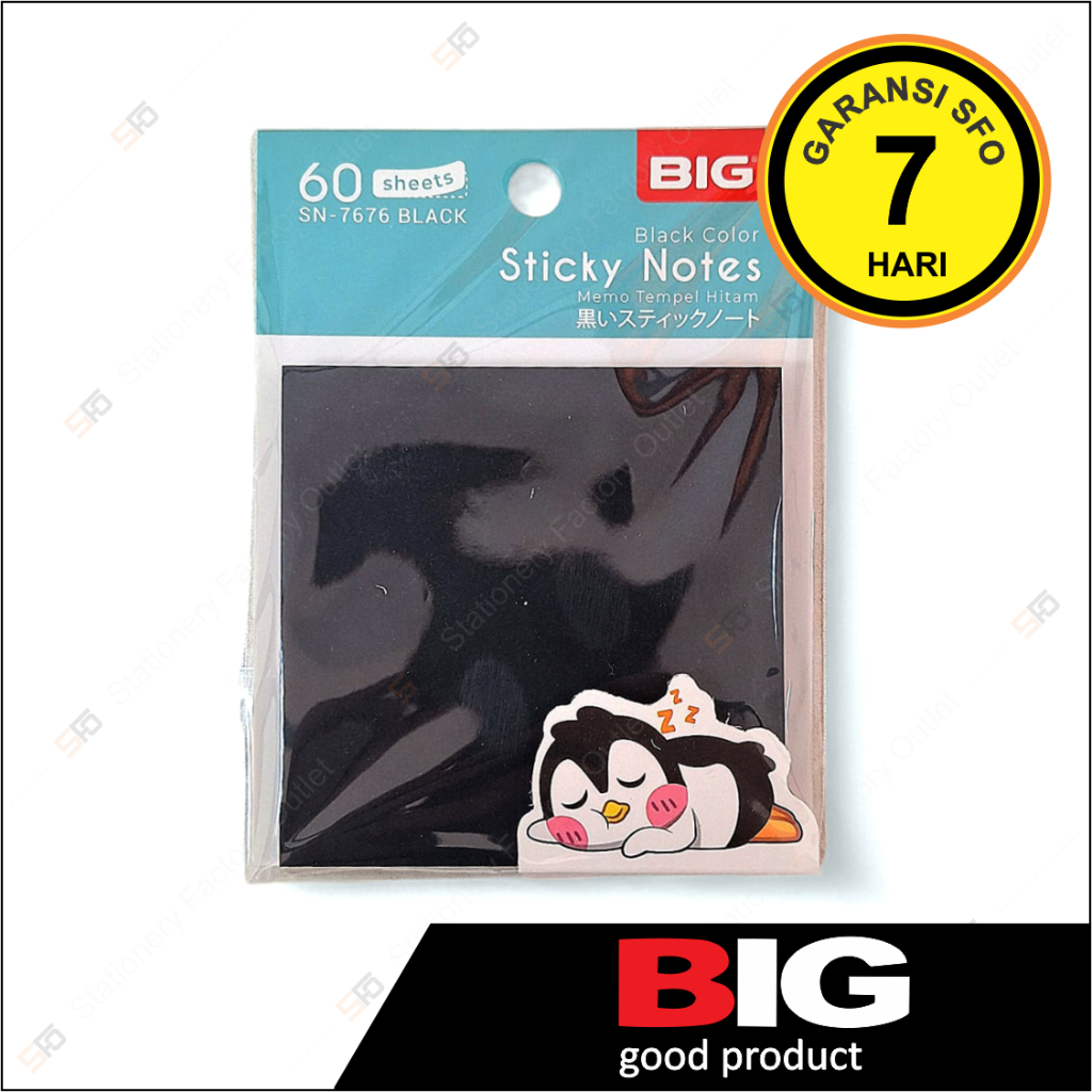 Jual Sticky Notes Hitam Big 76 x 76 mm - Memo Stick Black - SFO ...