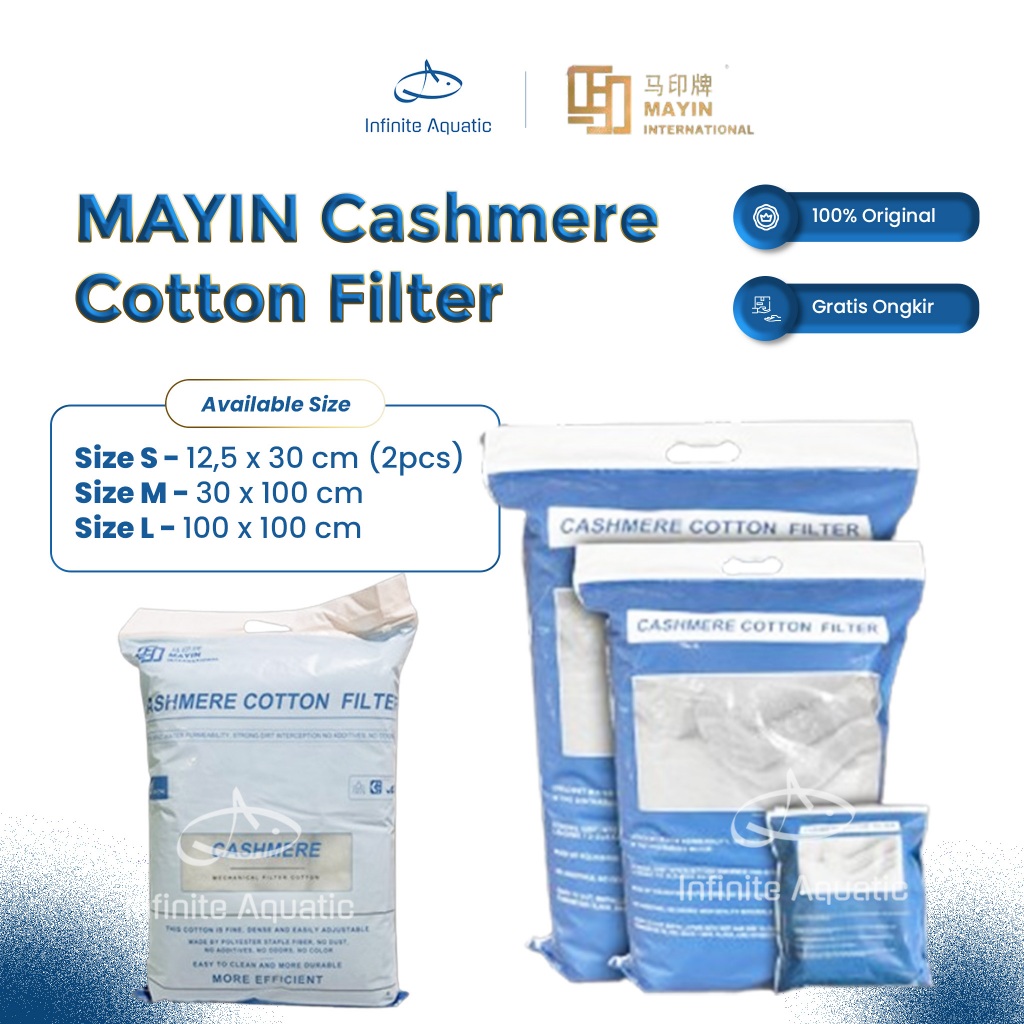 Jual Mayin Cashmere Cotton Filter mekanis kapas busa aquarium ikan ...