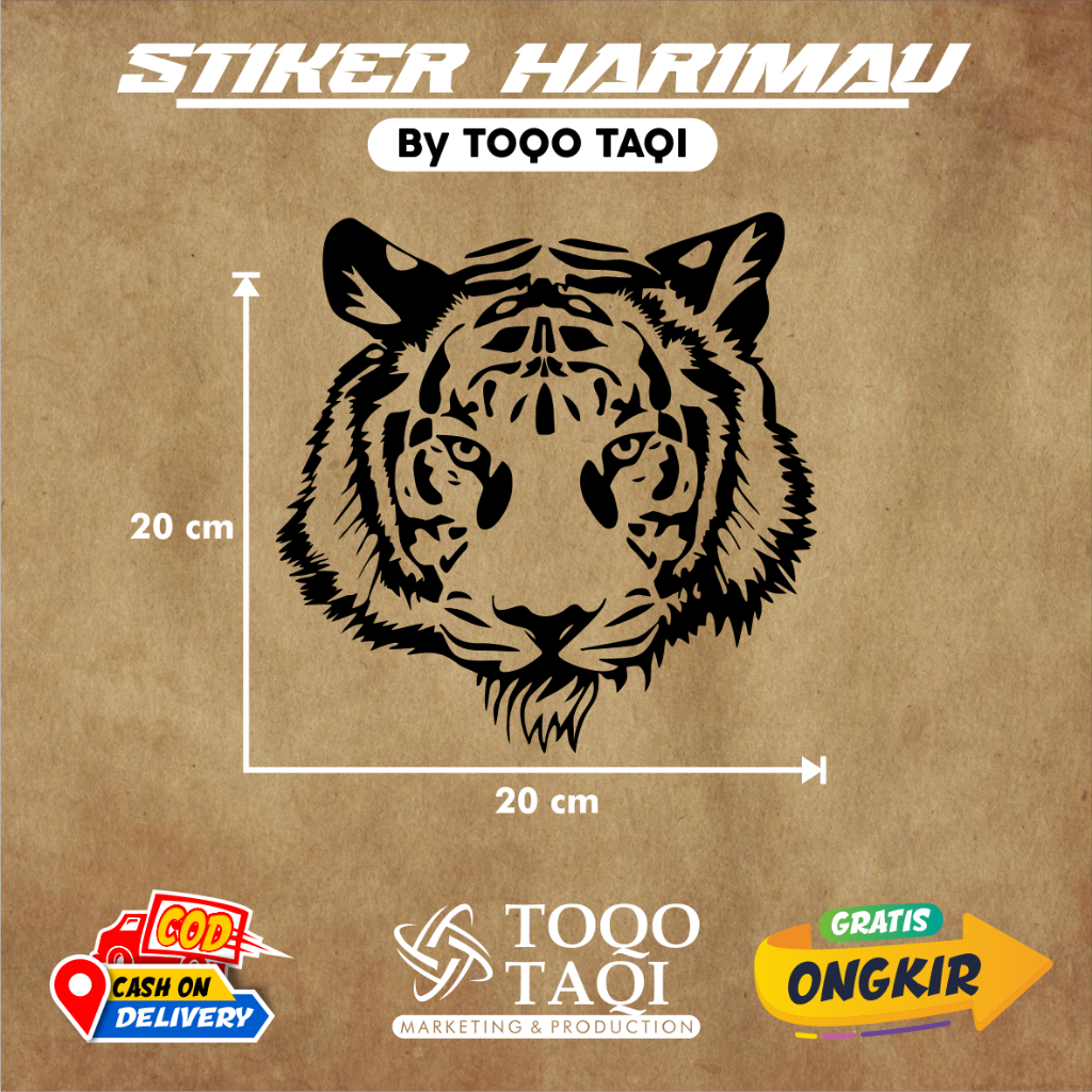 Jual CUTTING STICKER HARIMAU STIKER SILUET KEPALA HARIMAU CARS DECAL ...