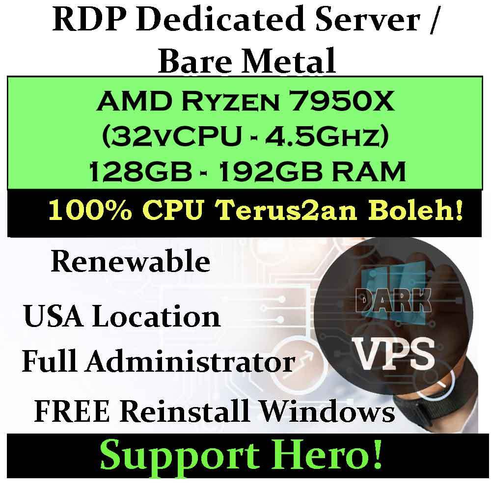 Jual Dark VPS - 32vCPU RDP Bare Metal / Dedicated Server - Emulator ...