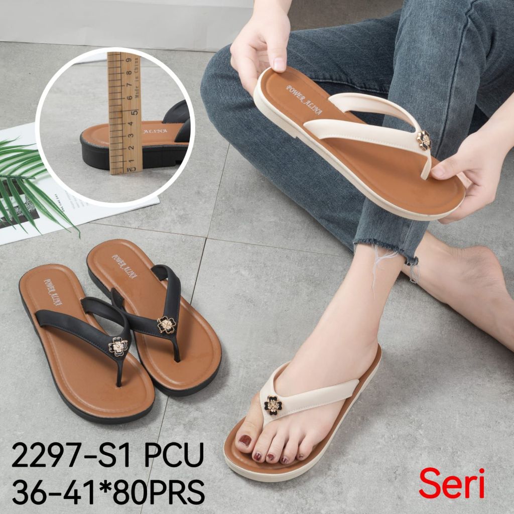 Jual Sandal Jepit Wanita Terbaru/Sendal Flat Jelly Alina 2297