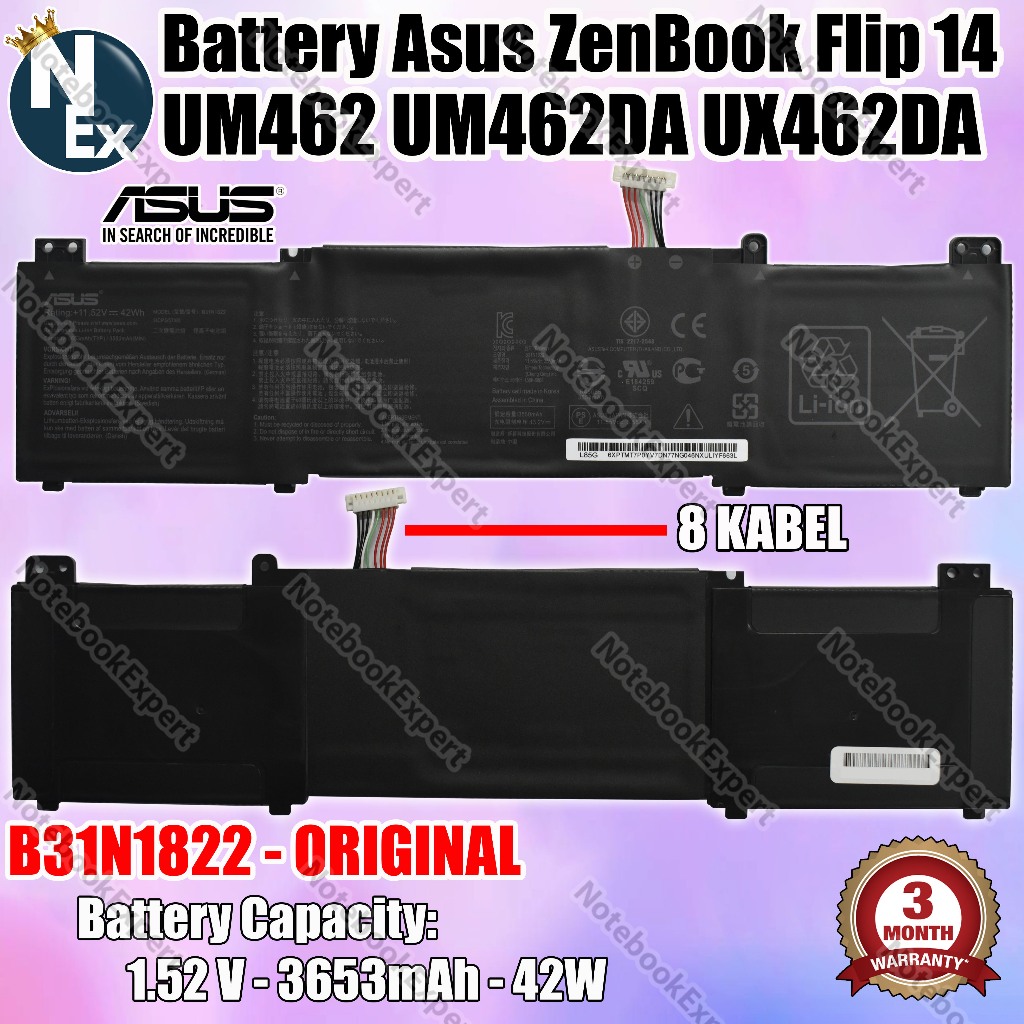 42Wh B31N1822 Laptop Akku für Asus ZenBook Flip 14