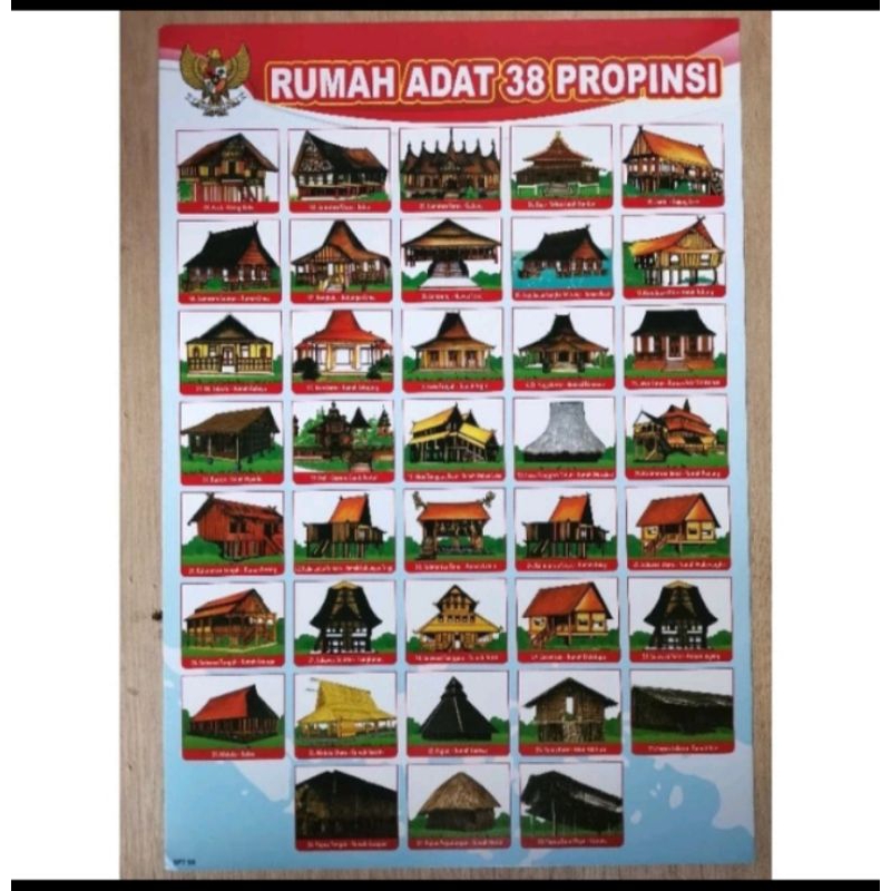 Jual poster edukasi anak/rumah adat/tari adat/baju adat/dll | Shopee