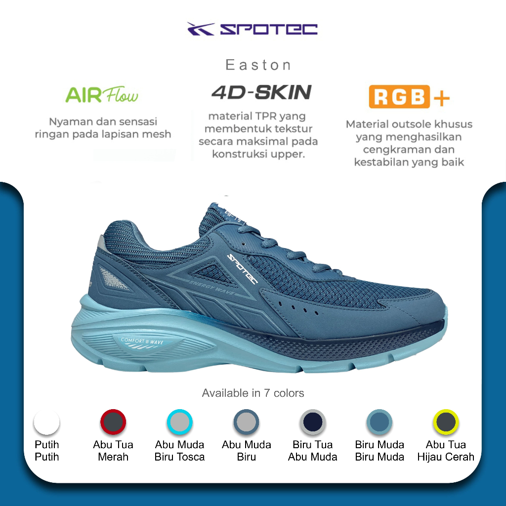 Jual SPOTEC Sepatu RUNNING Artikel EASTON-Biru Muda/Biru Muda | Shopee ...