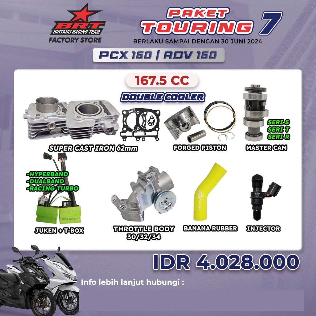 Jual Paket Touring Pcx Adv Brt Bintang Racing Team Blok Piston Mastercam Ecu Juken