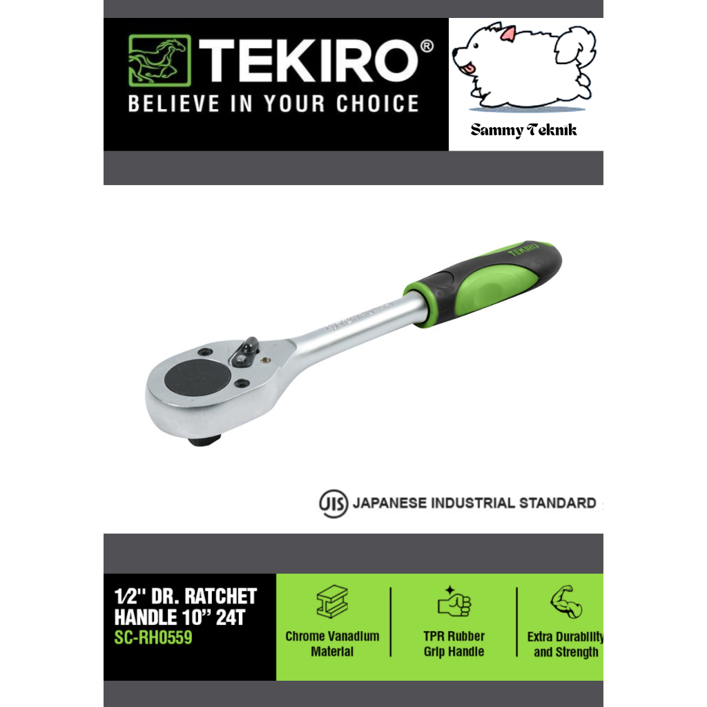 Jual TEKIRO 1/2 INCH RATCHET HANDLE HIJAU HITAM / GAGANG KARET | Shopee ...