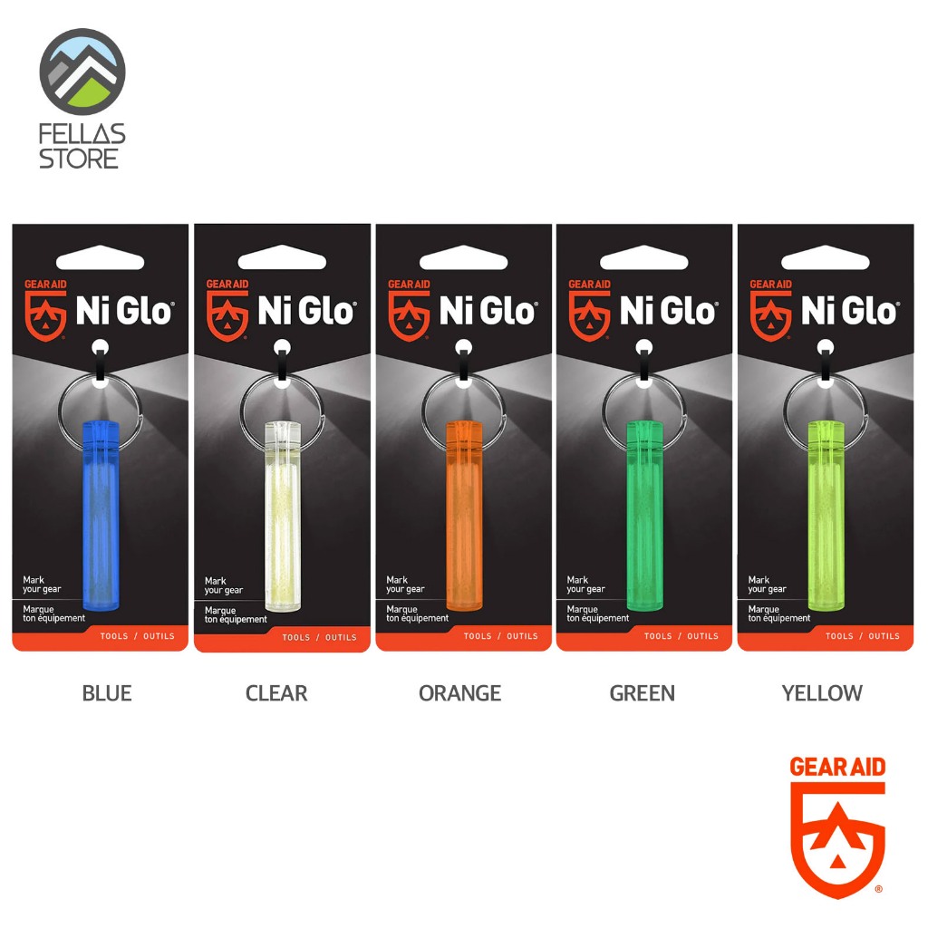 Gear Aid Ni Glo Porte-clés Phosphorescent – Brille 2h En Vert, Rechargeable, Étanche IPX8, Pour Camping Plongée Pêche