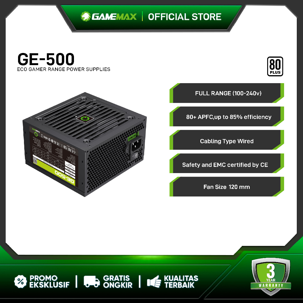 Jual Gamemax GE-500 Value Gaming Power Supply | Shopee Indonesia