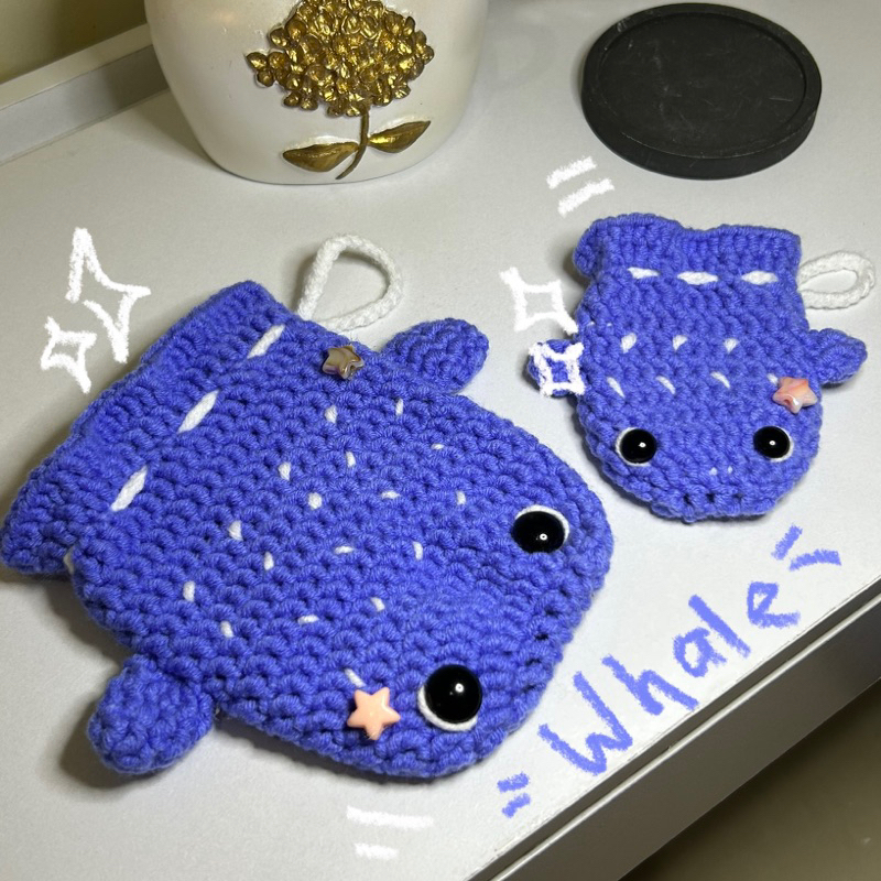 Jual Crochet pouch/Pouch rajut paus/Pouch serut rajut/Pouch karakter ...