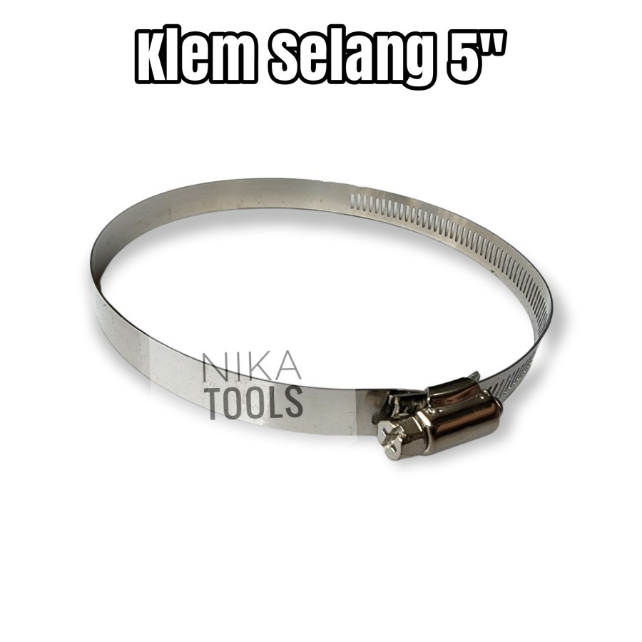 Jual Klem Selang Slang Penjepit Selang Hose Clamp 5" Inch Stainless