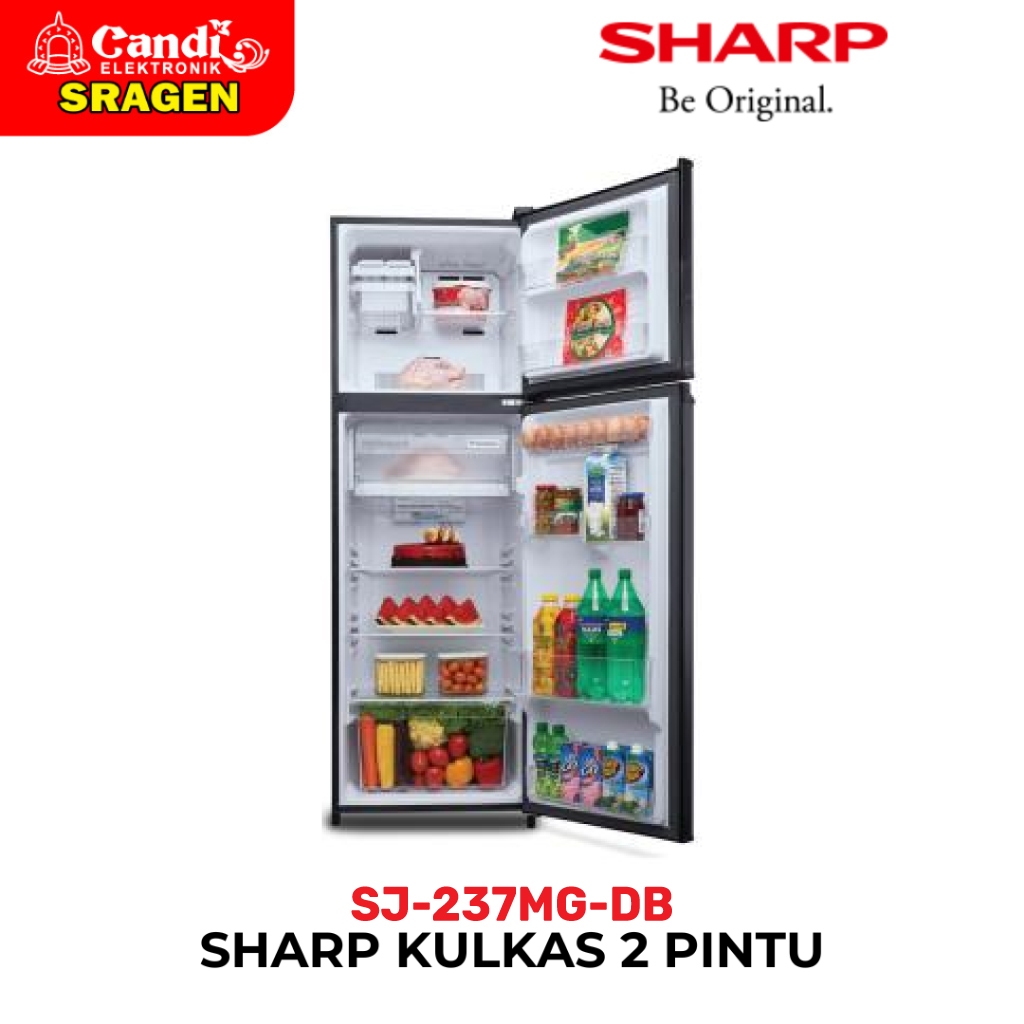 Jual SHARP Kulkas 2 Pintu 205 Liter Ag+ Nano Deodorizer - SJ-237MG-DB ...