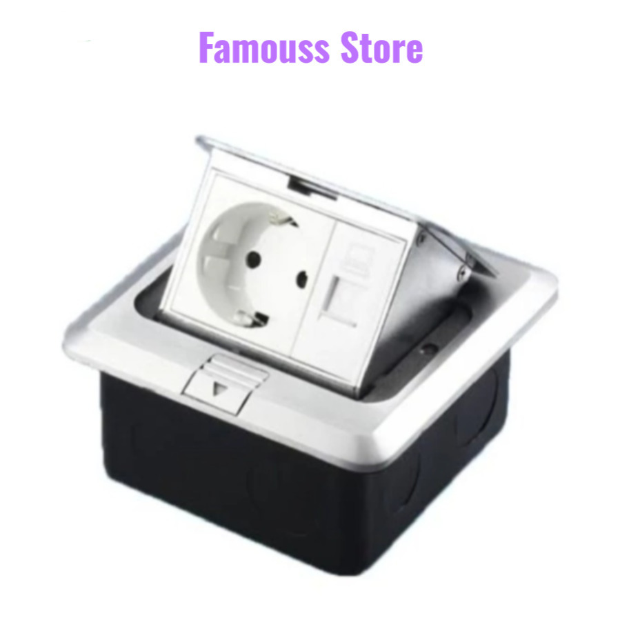 Jual Floor Socket Lantai - Stop Kontak Tanam Listrik EU + LAN RJ45 ...