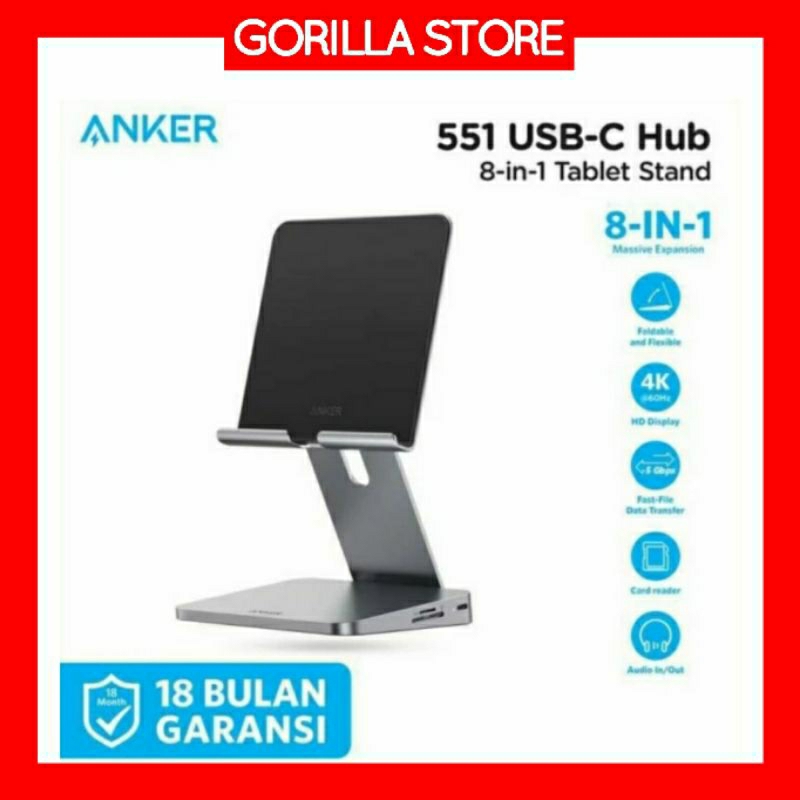 Jual Anker Holder Tablet Stand USB C Hub 8 In 1 - A8387 | Shopee Indonesia