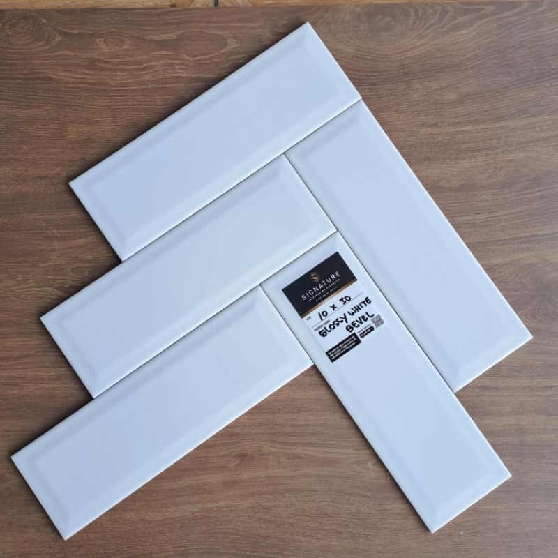 Jual Keramik Subway Bevel Metro 10x30 Mulia Signature GLOSSY WHITE ...