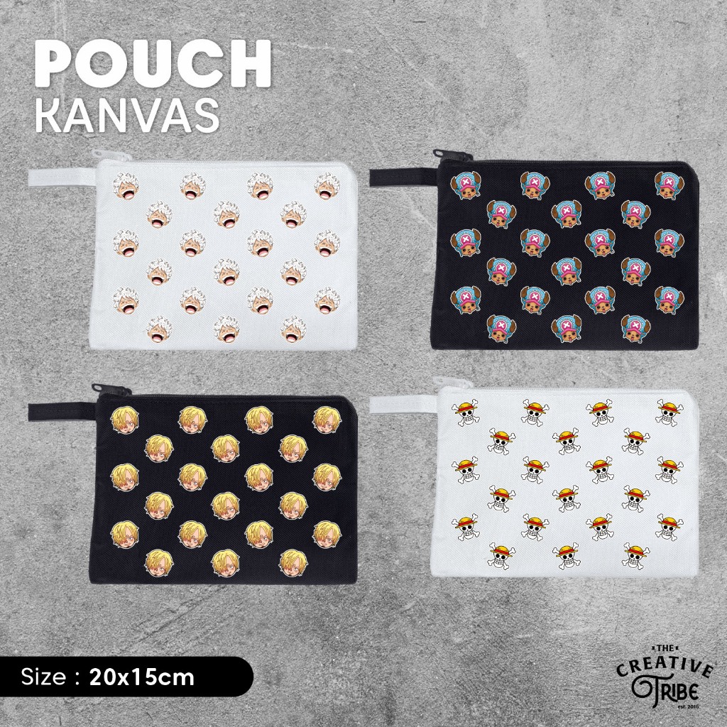 Jual One Piece Pattern - Pouch Kanvas 20x15cm - Tempat Pensil Kain Tas