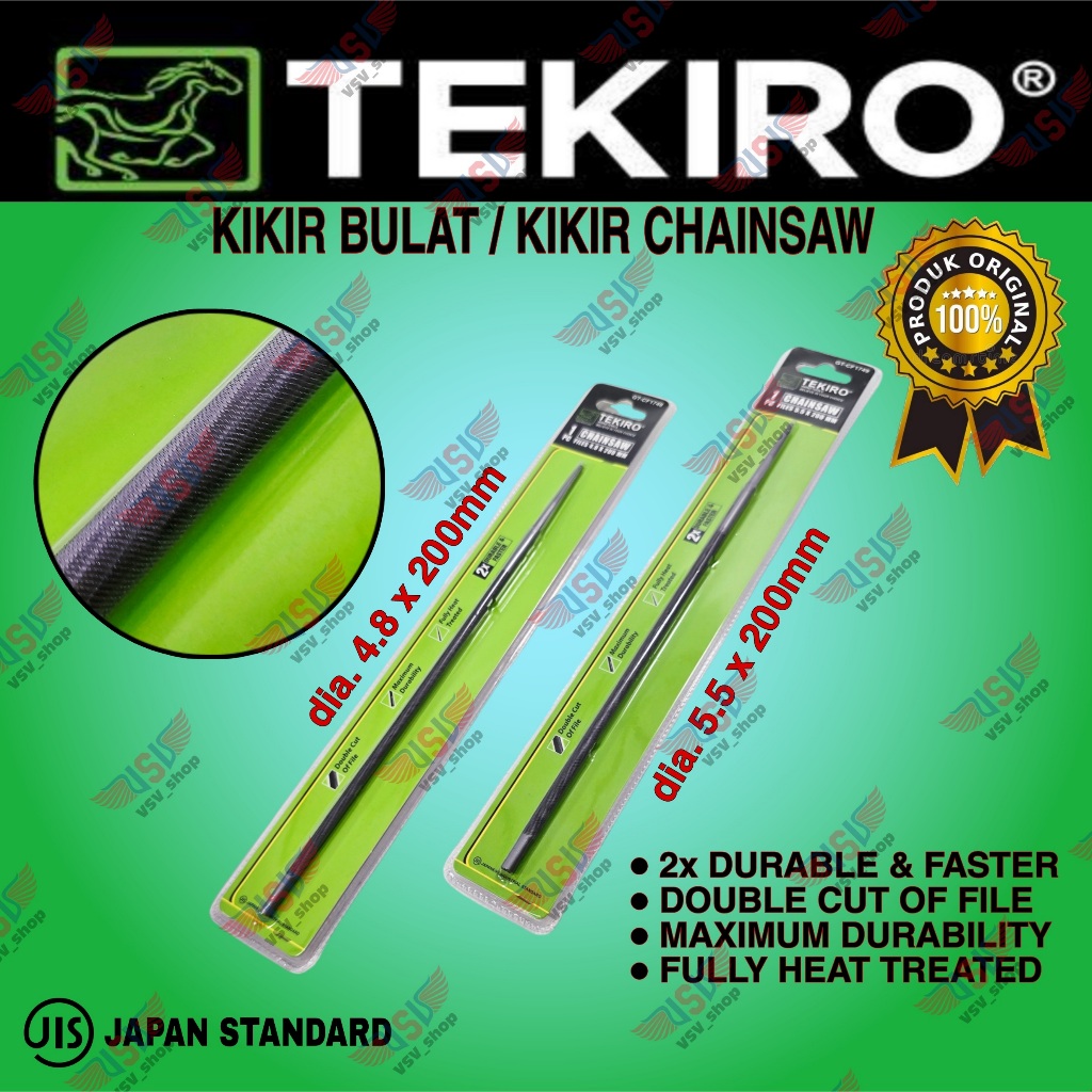 Jual TEKIRO Kikir Chain Saw Kikir Bulat Kikir Gergaji Mesin 4.8mm 5.5mm ...