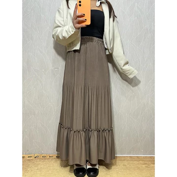 Bisa Rok Plisket Ruffle Plisket Skirt