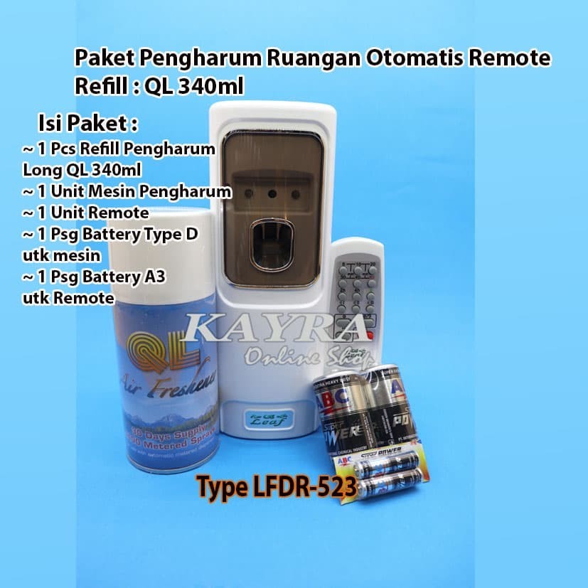 Jual Paket Disp. Pengharum Ruangan LFDR-523 Otomatis Remote - Long QL ...