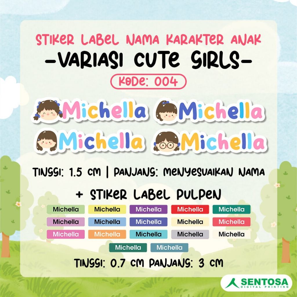 Jual STICKER LABEL NAMA WATERPROOF KARAKTER ANAK | Shopee Indonesia