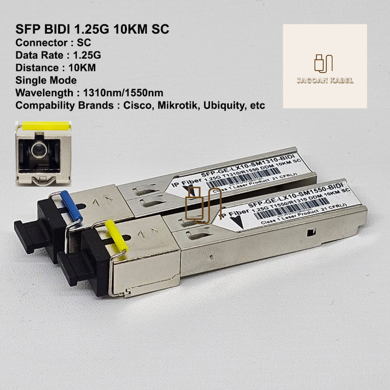 Jual SFP 1G BIDI 10KM l Singlemode SC Mikrobits, Mikrotik, Cisco ...