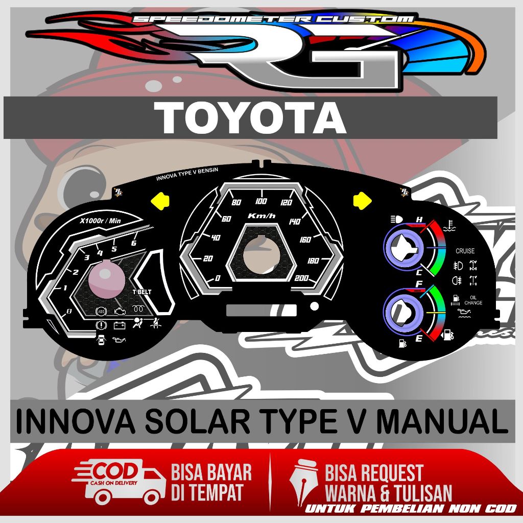 Jual PAPAN SPEEDOMETER CUSTOM INNOVA OLD TYPE V MANUAL DAN MATIC ...