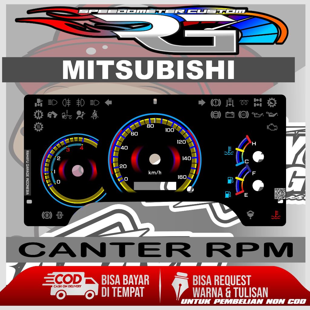 Jual PAPAN SPEEDOMETER CUSTOM CANTER NON RPM DAN RPM | Shopee Indonesia