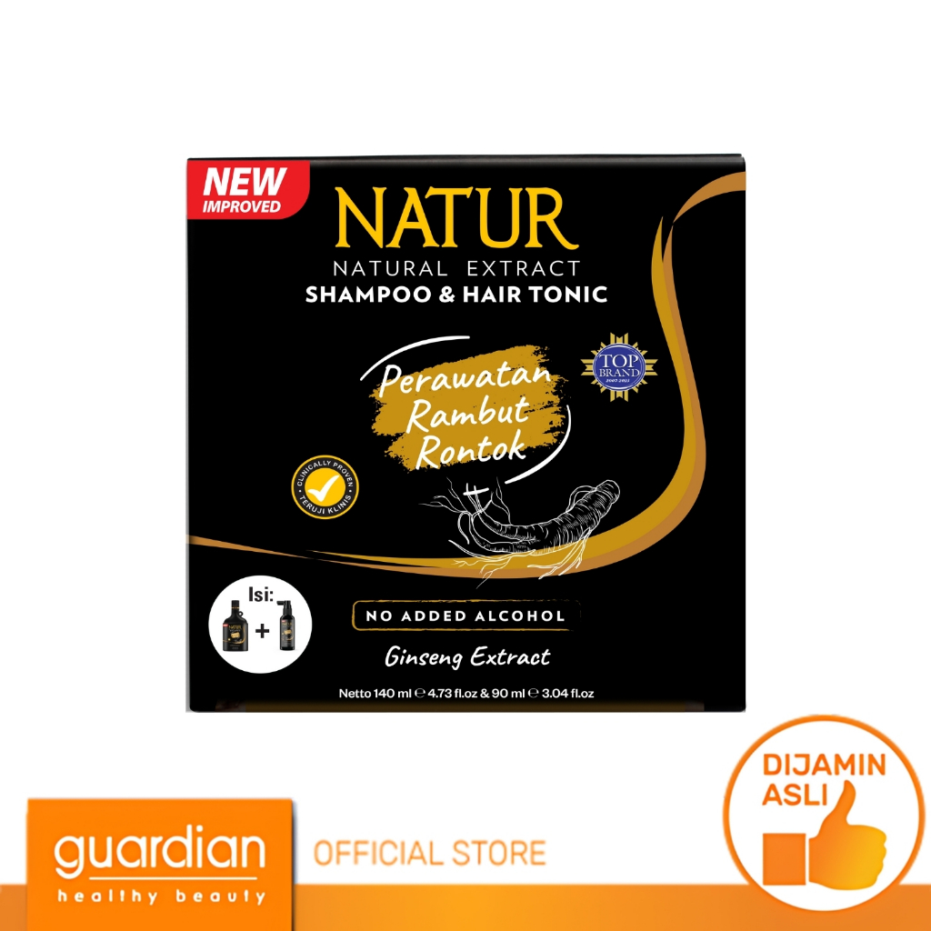 Jual Natur Shampoo & Hair Tonic 2 in 1 Ginseng - Paket Shampoo Tonik ...