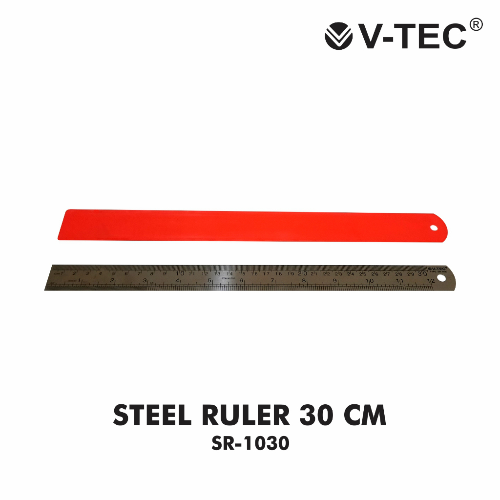 Jual Penggaris Besi V-TEC 30cm Stainless Scale Ruler | Shopee Indonesia